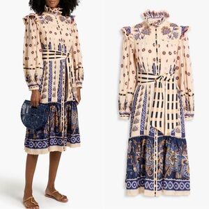 FARM Rio Cream Ainika Maxi Floral Midi Sz S NWT